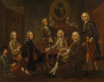 Portrait of a Group of Gentlemen, with the Artist by Francis Hayman